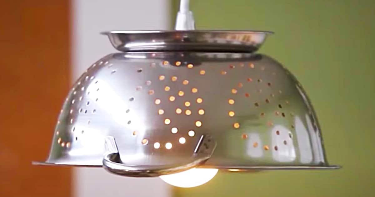 How to Make A Colander Pendant Light
