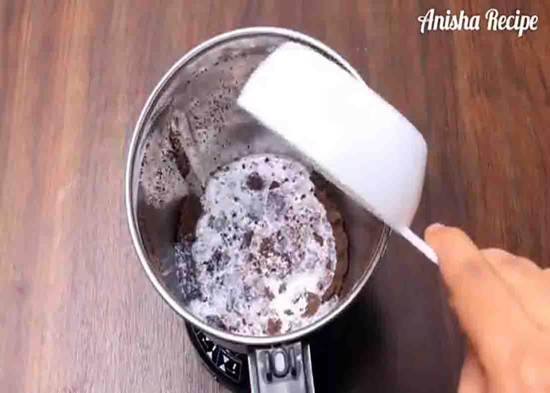 Mixing all the ingredients for the choco lava cake