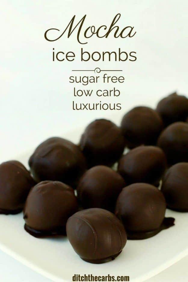 Keto Fat Bombs and Best Ketogenic Recipe Ideas to Make At Home - Mocha Ice Bombs - Easy Recipes With Peanut Butter, Cream Cheese, Chocolate, Coconut Oil, Coffee low carb fat bombs