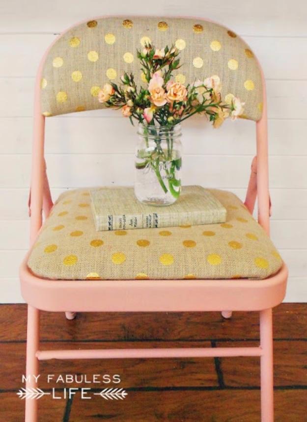 Drab To Fab Folding Chairs, a seating idea, easy to fit into a free afternoon and a small upgrade with a real visual payoff