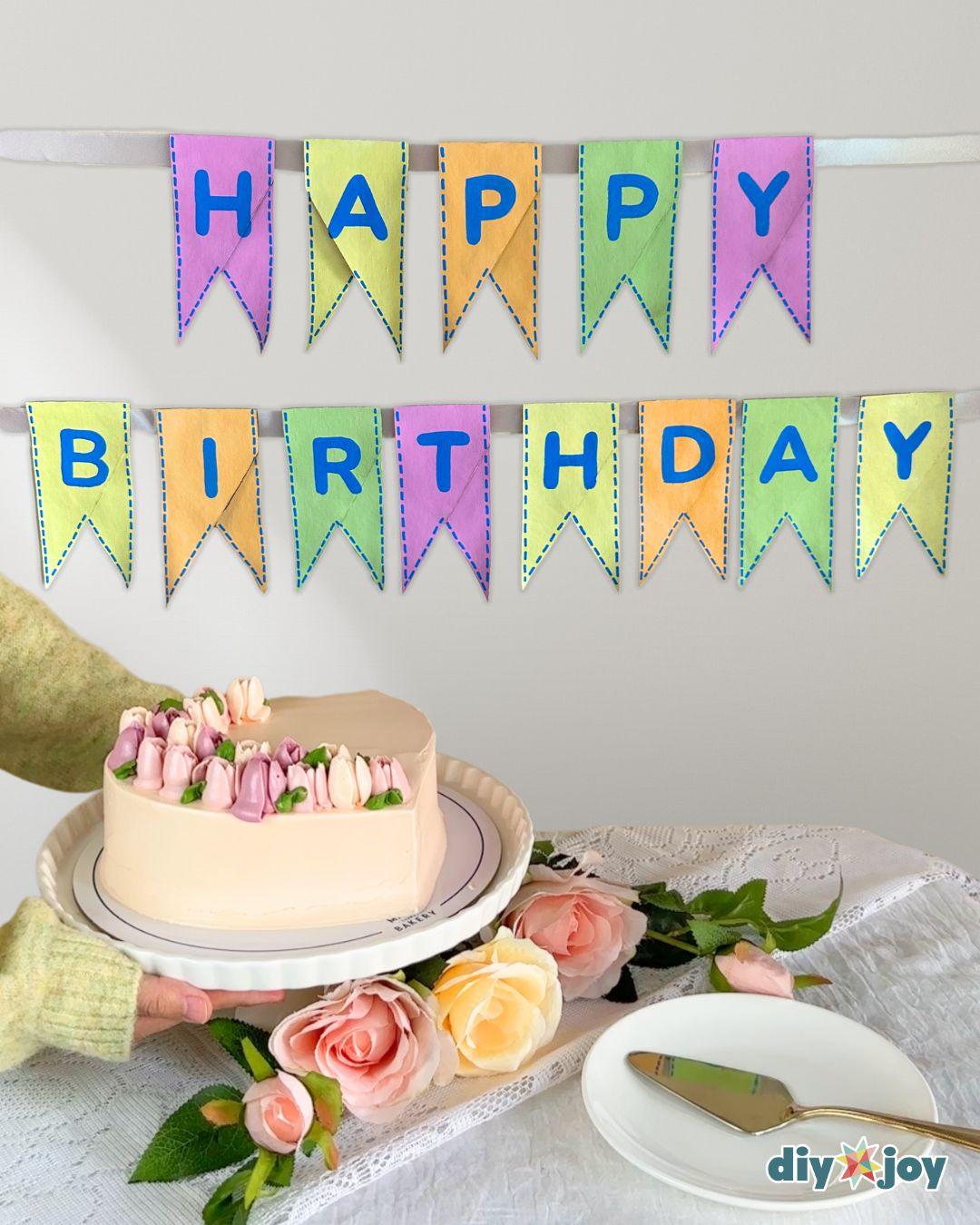 Birthday Banner Toilet Paper Rolls — diy birthday party decor