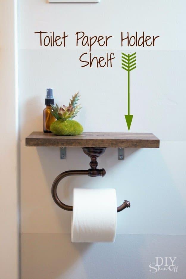 Toilet Paper Holder With Shelf, one of the prettier picks from this roundup and an idea worth trying this season