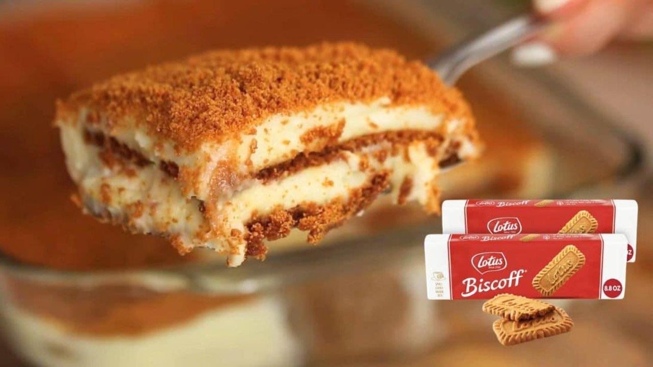 Easy No-Bake Biscoff and Cream Dessert