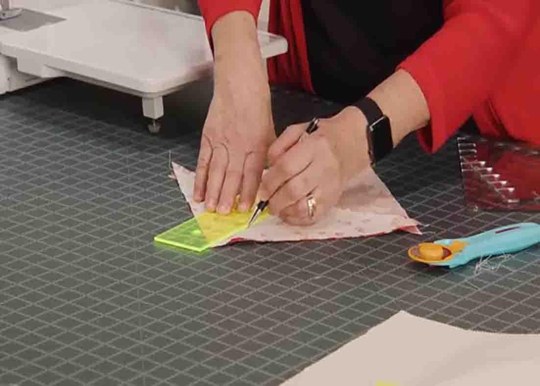 Making the flying geese units for the time flies quilt pattern