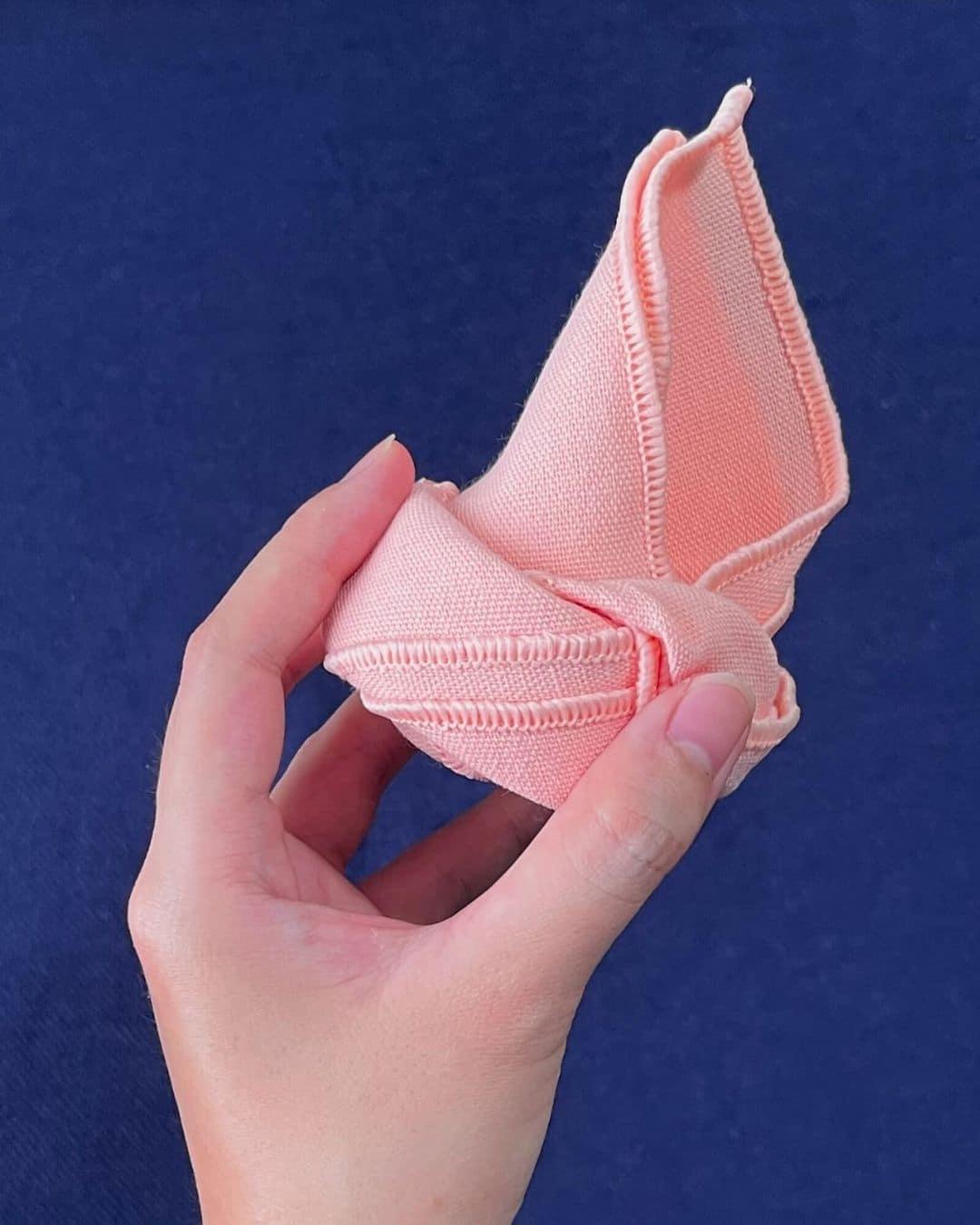 Homemade Cloth Napkin Into Rose — table presentation