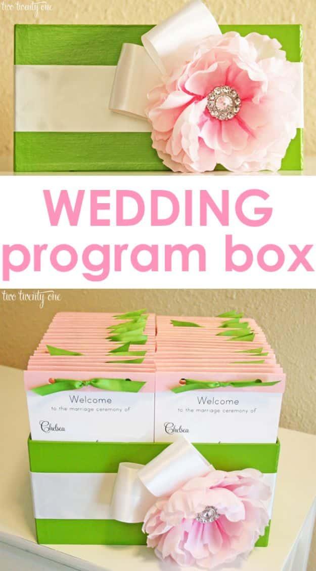 Wedding Program Box, simple enough for a bride to make herself and better than a store bought version