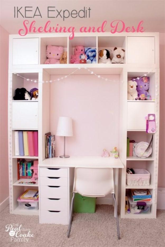 IKEA Expedit Shelving And Desk, easy to pull off with basic supplies and a fun update worth trying at least once