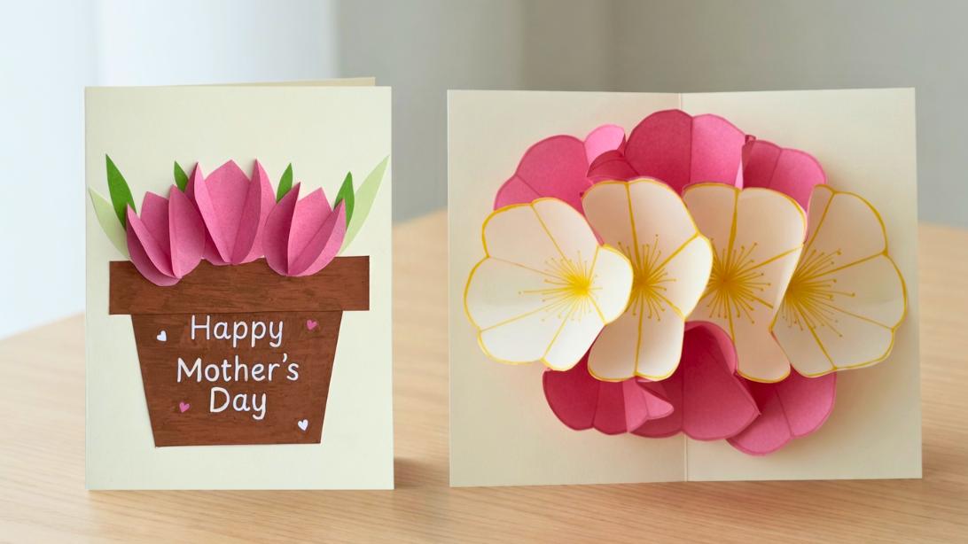 Simple 3D Paper Flower Card DIY for Beginners