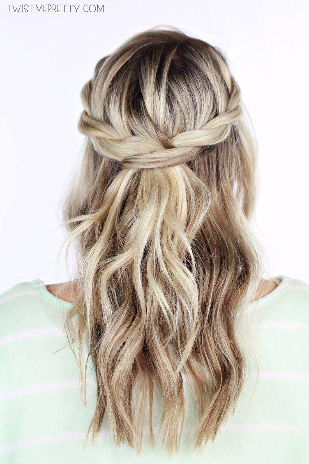 Easy Holiday Hairstyles - Twisted Crown Braid - Day to Night Holiday Hair - Cute DIY Hair Styles for Christmas and New Years Eve