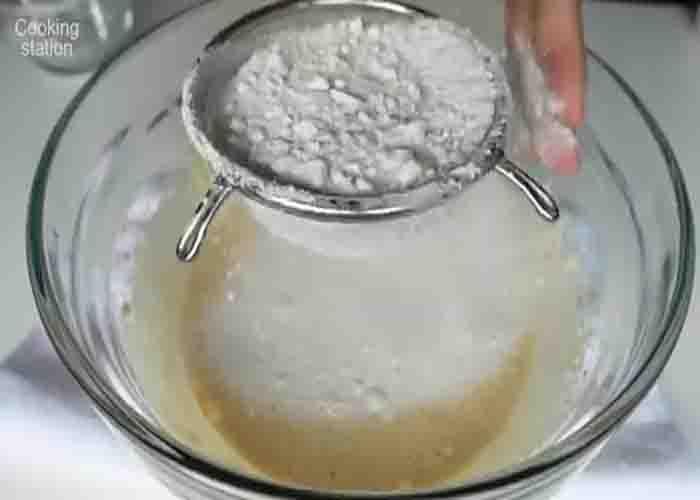 Making the lemon cake batter
