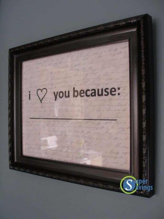 I Love You Because, a thoughtful DIY gift idea she will actually use and an idea worth saving for later
