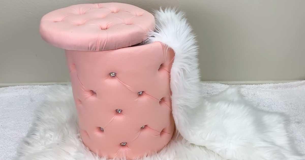 Transform A Bucket To Ottoman DIY