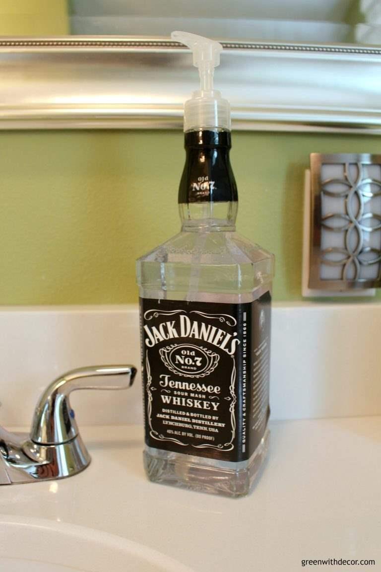 DIY Jack Daniels Soap Dispenser make a cool gift for him