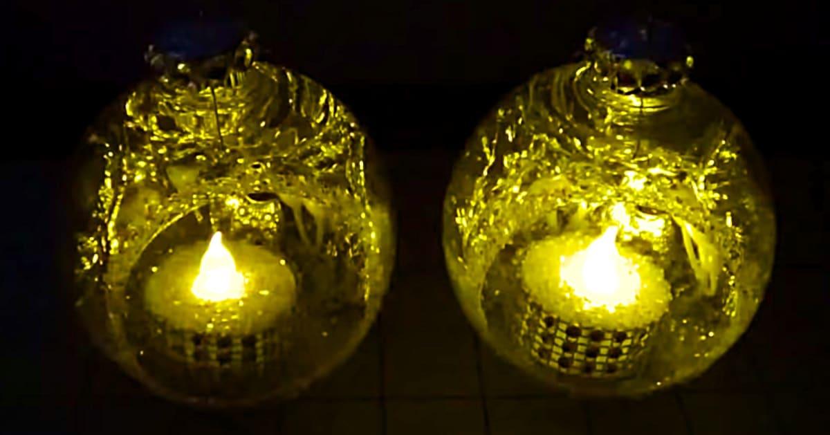 DIY Faux Candle Ornament Luminaries