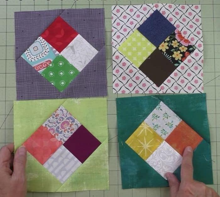 Easy Floating 4-Patch Quilt Block Tutorial