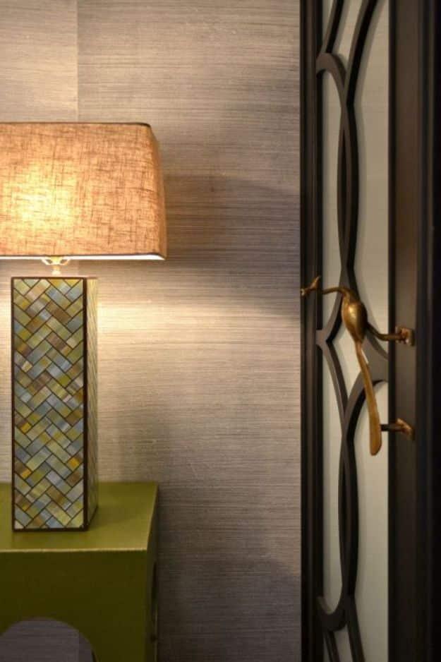 DIY Faux Finishes for Walls - Faux Grasscloth Painted Walls - Step by Step Tutorials for Do It Yourself Faux Finish Wall Textures - Rustic, Colour, Tuscan Style, Simple Metallic, S