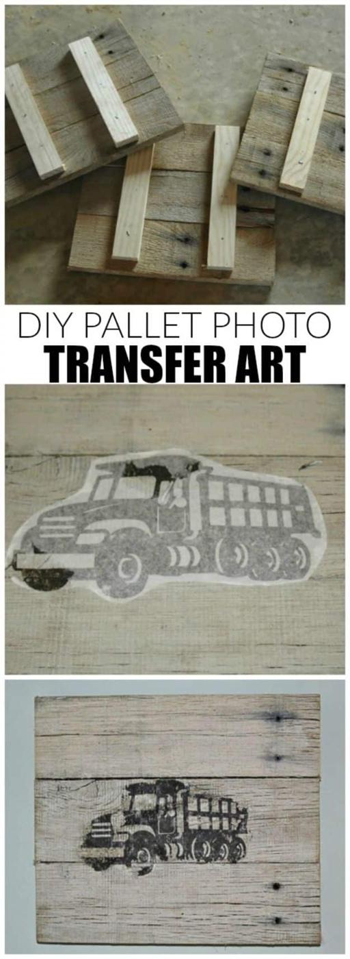 DIY Pallet Photo Transfer Art, an image transfer idea, and a great fix using stuff you already have on a shelf