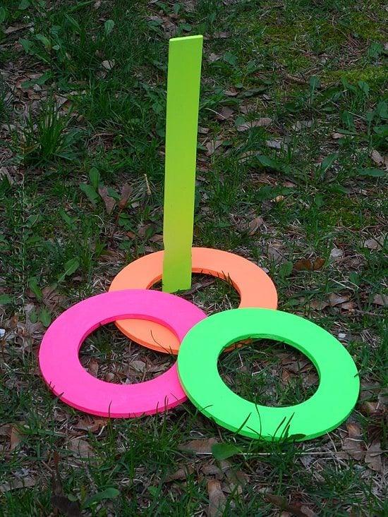 DIY Neon Ring Toss Game, simple to scale to fit almost any space and worth bookmarking for your next project list