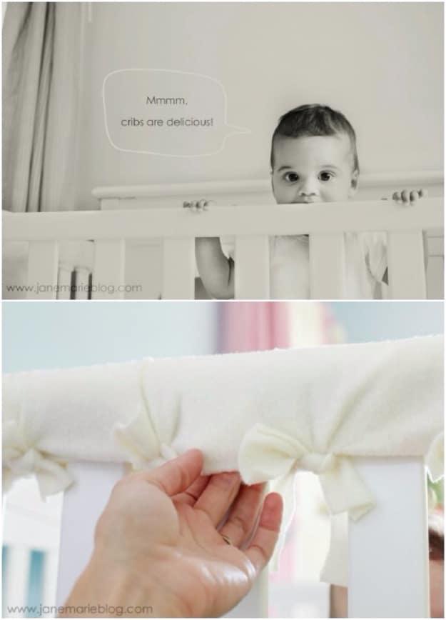 DIY Crib Teething Guard, low effort once the method is clear and relief from a problem that used to happen weekly