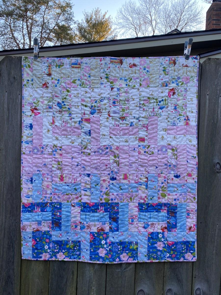 Rail Fence Baby Quilt, a beginner quilt idea, simple enough for a first try and a satisfying finish for not much work