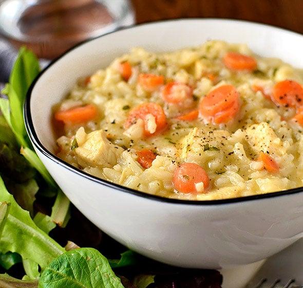 One pot chicken and rice simmered together for a comforting gluten free family dinner for the whole family
