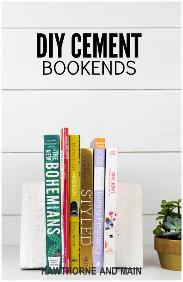 DIY Cement Bookends, a white decor idea worth trying at home and one worth bookmarking from this list