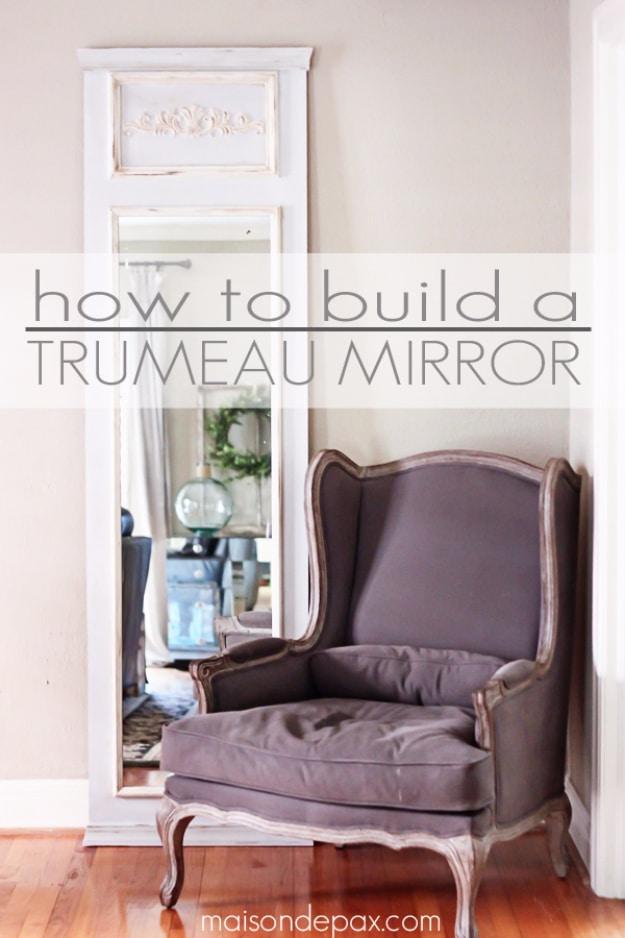 DIY Trumeau Mirror, flexible enough to fit whatever materials are on hand and a piece worth keeping out on display