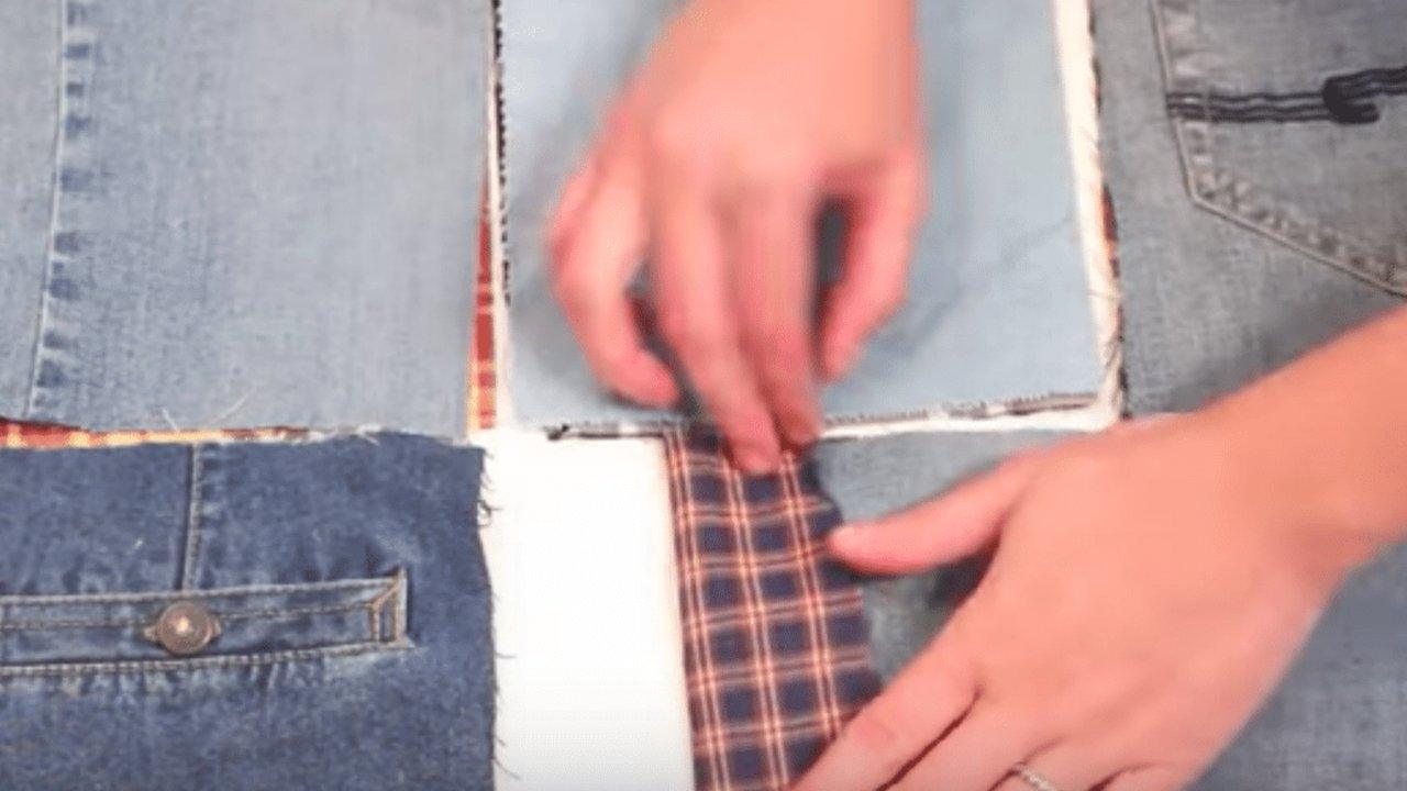 Old Jeans and Rags Make For A No Cost Quilt
