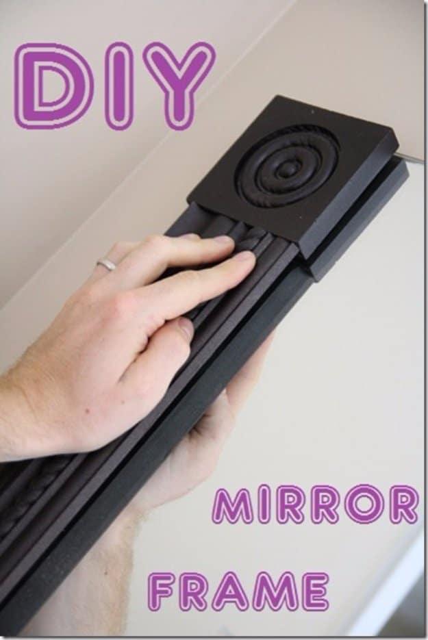 Use Square Molding to Frame a Mirror, gentle enough on a beginner's patience and an outcome sturdier than the original setup