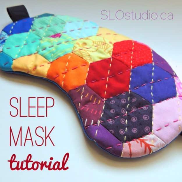 Handmade Sleep Mask, a fun DIY sleep mask worth sewing this weekend and a quick weekend sewing project with a big payoff