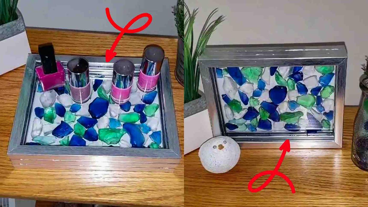 Dollar Tree DIY Sea Glass Tray Tutorial
