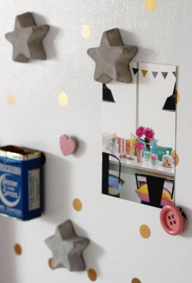 DIY Projects With Concrete - DIY Concrete Magnets - Easy Home Decor and Cheap Crafts Made With Cement - Ideas for DIY Christmas Gifts, Outdoor Decorations
