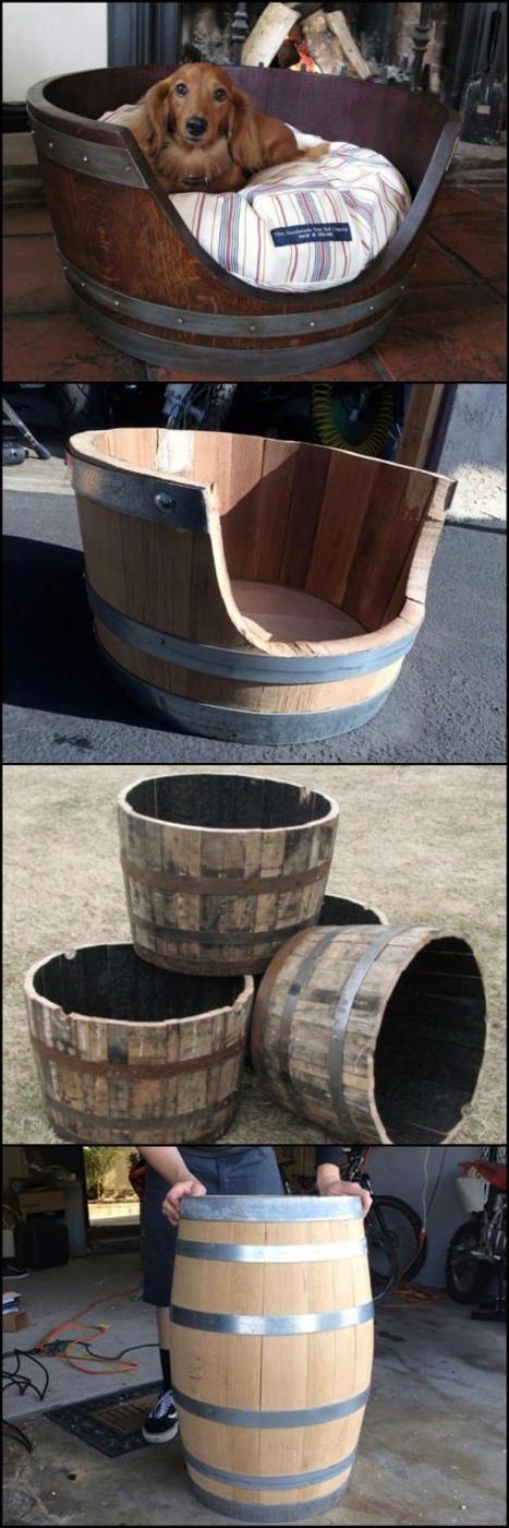 DIY Wine Barrel Dog Bed, quick enough to pull off on a lazy weekend and a display that photographs beautifully