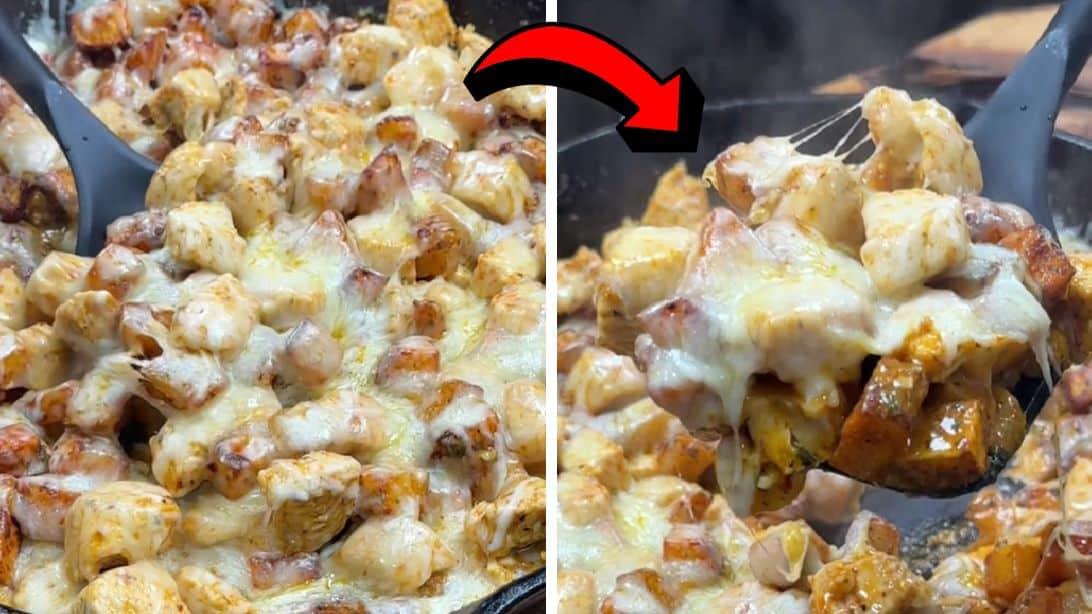Easy Skillet Garlic Parmesan Chicken Potato Recipe