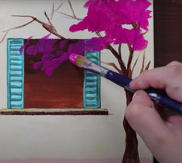 how to paint a cherry blossom house