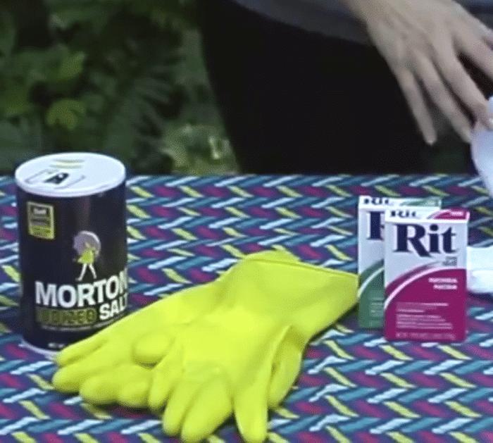 Materials for DIY Dip-Dyed Watermelon Shirt