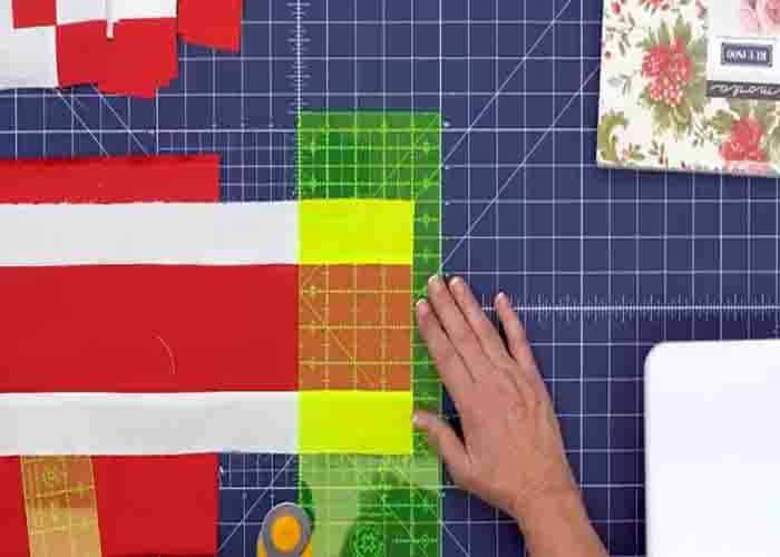 Making the center blocks for the Irish change quilt