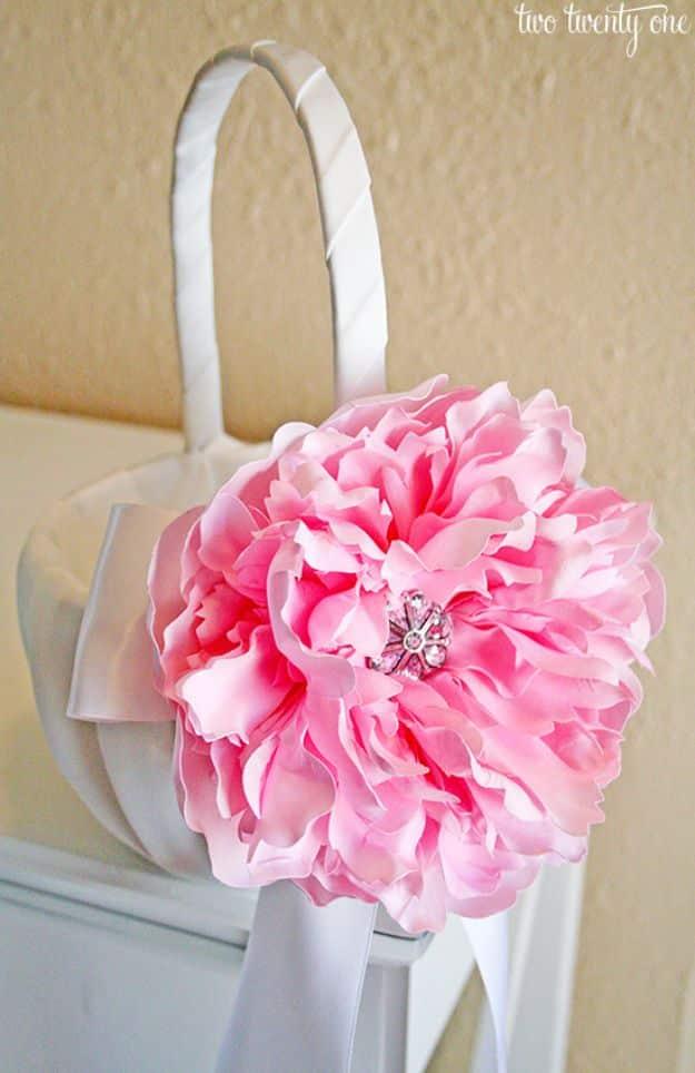 Flower Girl Basket, great for matching decor exactly to a wedding color scheme and simple to pull off