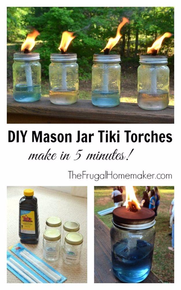 DIY Mason Jar Tiki Torches, a backyard evening glow, quick to set up on a rainy afternoon and a keepsake worth handing down