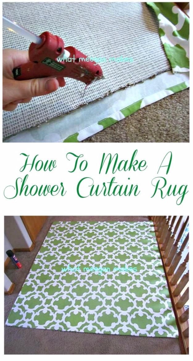 Shower Curtain Rug, great for adding a pop of color to a room and better than a store bought version