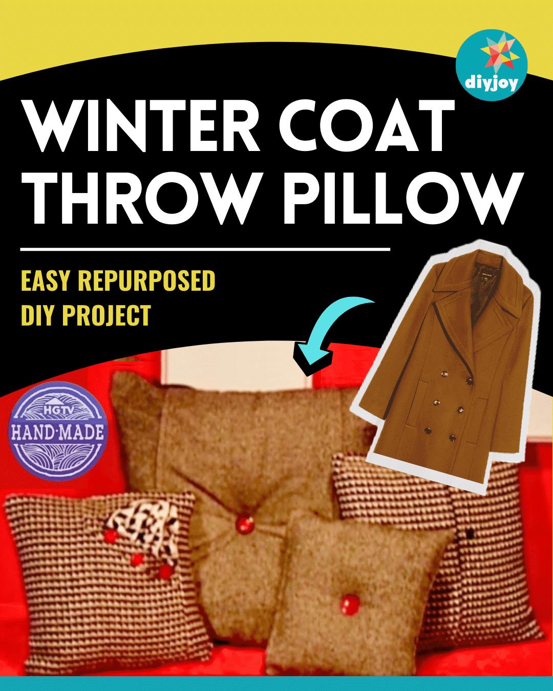 How To Make A DIY Repurposed Winter Coat Throw Pillow