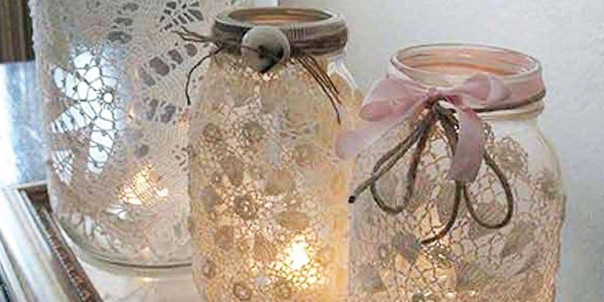 Learn How To Make Antique Doily Mason Jar Lights