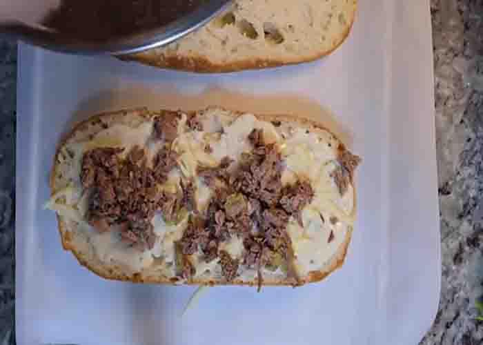 Assembling the pot roast bread