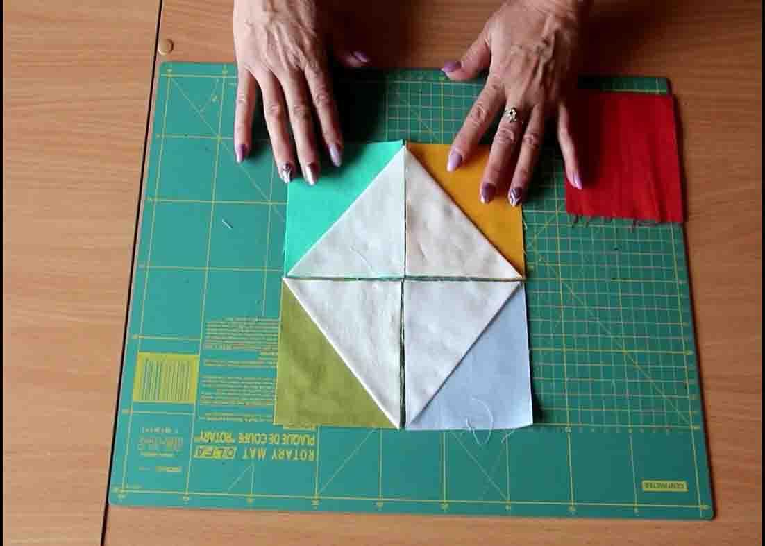 First way to do a cathedral quilt block