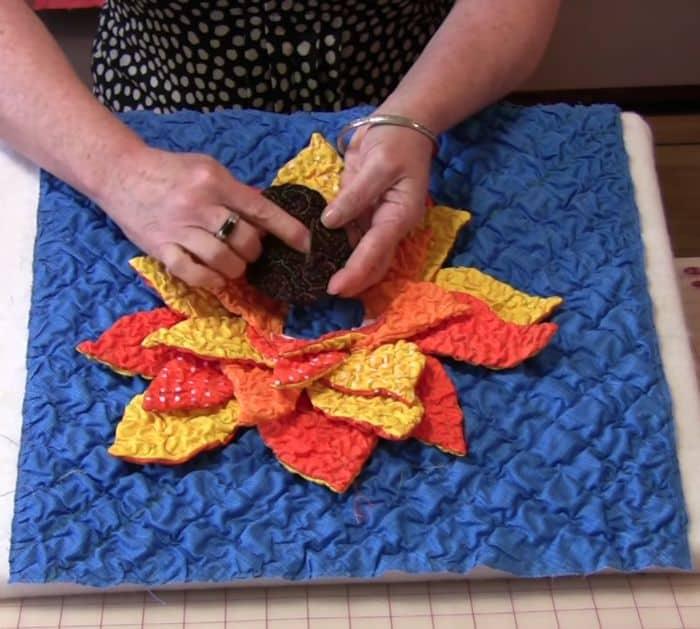 Easy To Sew Textured Flower Pillow