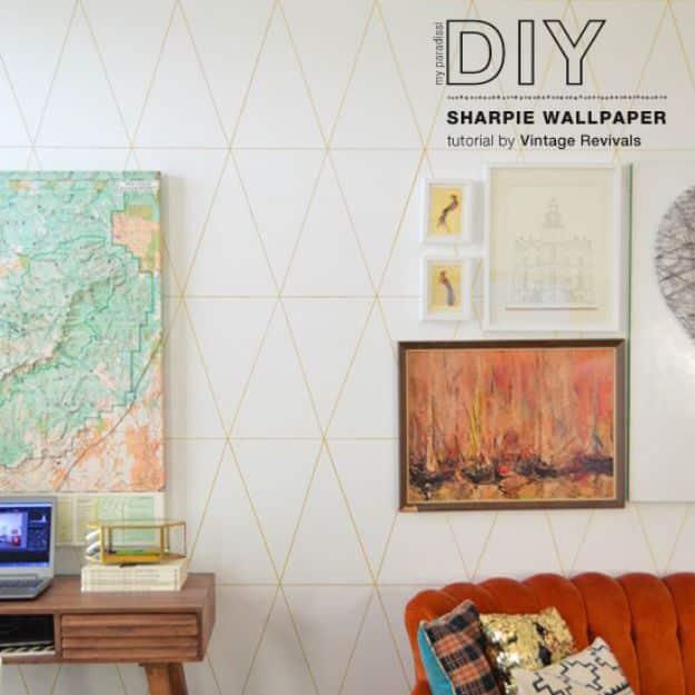 DIY Sharpie Wallpaper, worth trying in almost any room and a project that comes together in an afternoon
