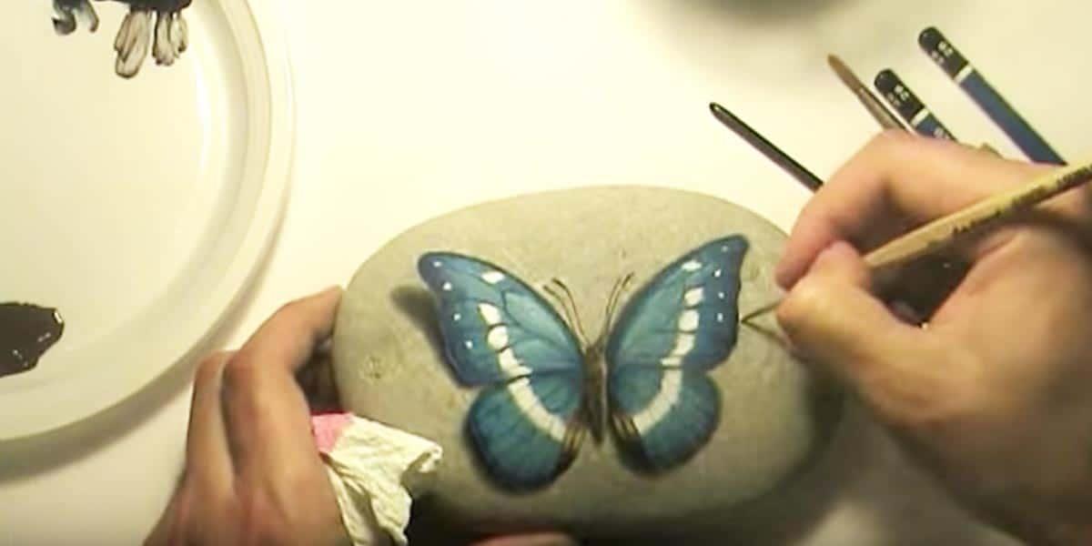 How to Paint a Butterfly Rock