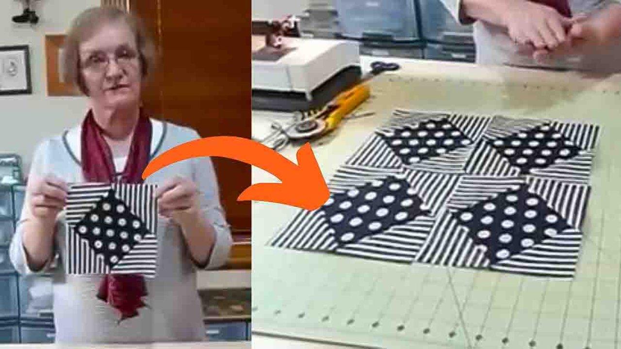 Easy On-Point Square-In-Square Quilt Block Tutorial