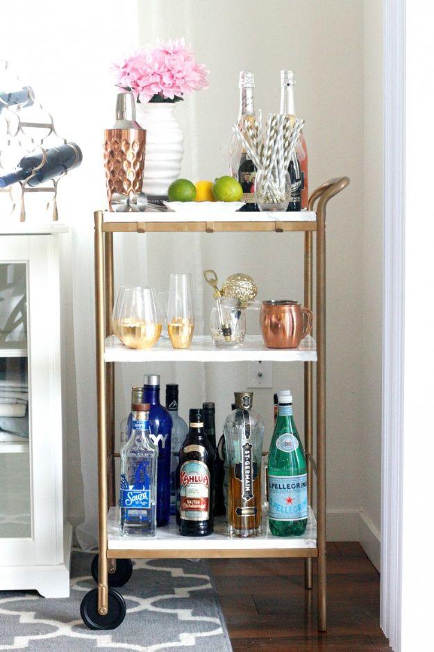 DIY Marble & Gold Bar Cart, quick enough to finish before nap time and a project worth saving for a free weekend