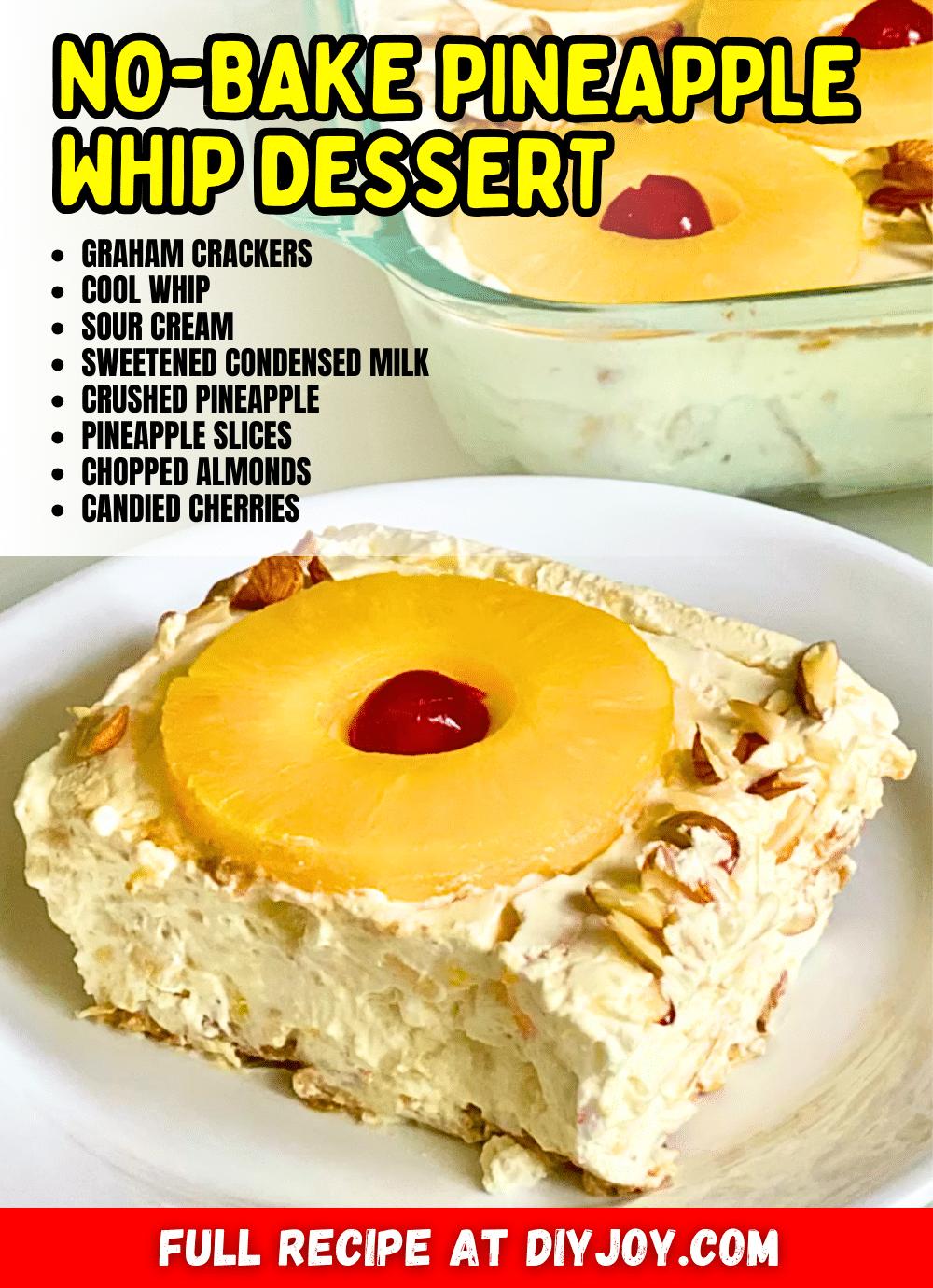 Easy No-Bake Pineapple Whip Dessert Recipe